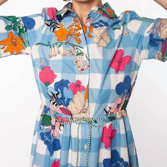 Vilagallo Eveline Midi Shirt Dress in Kew Gardens - Picture 2 of 13